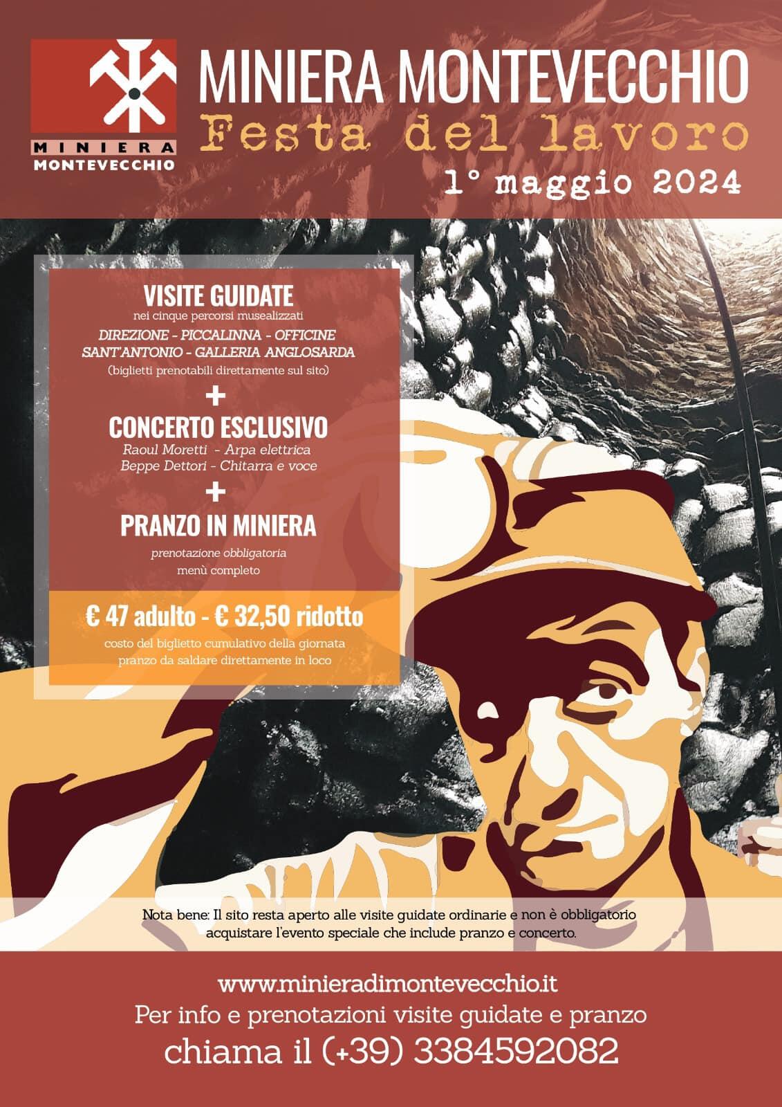 Locandina ''Festa del Lavoro alla Miniera di Motevecchio''
