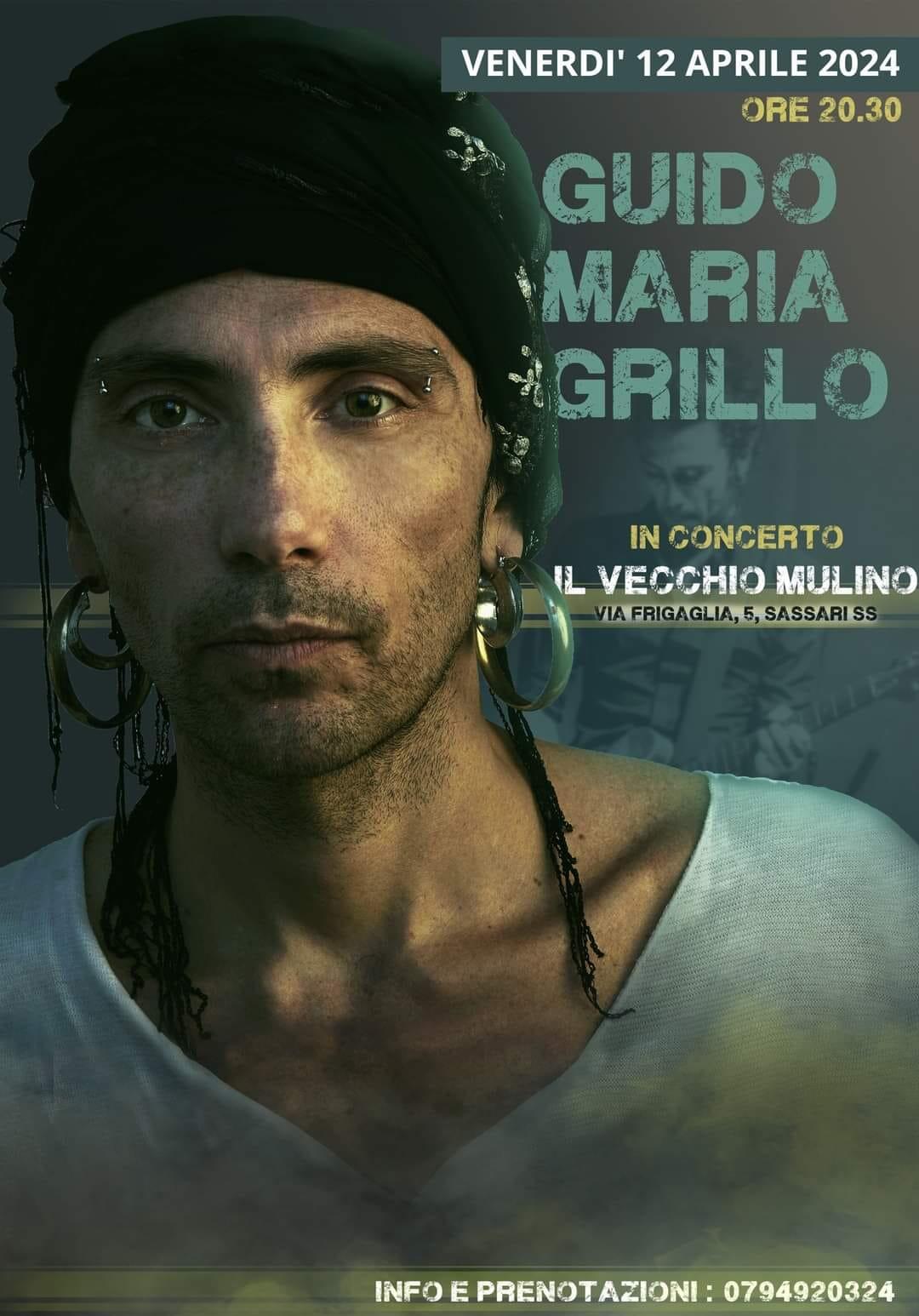 Locandina ''Guido M. Grillo'' al Vecchio Mulino di Sassari