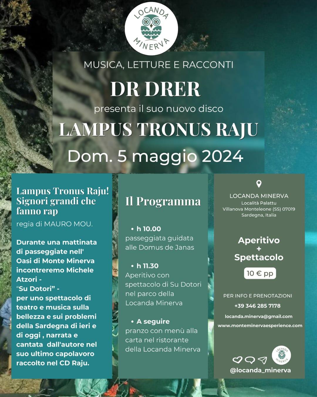 Locandina ''Lampus Tronus Raju'' a Villanova Monteleone