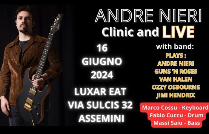 Locabdina ''Andrè Nieri - Clinic & Live'' ad Assemini