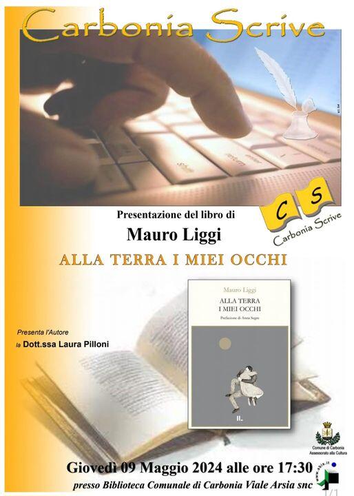 Locandina ''Alla terra i miei occhi'' alla Biblioteca di Carbonia