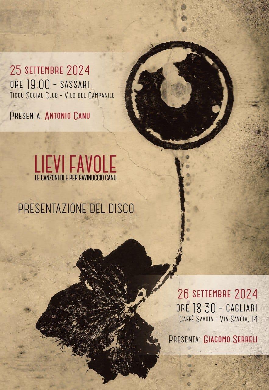 Locandina ''Lievi favole'' le canzoni di e per Gavinuccio Canu