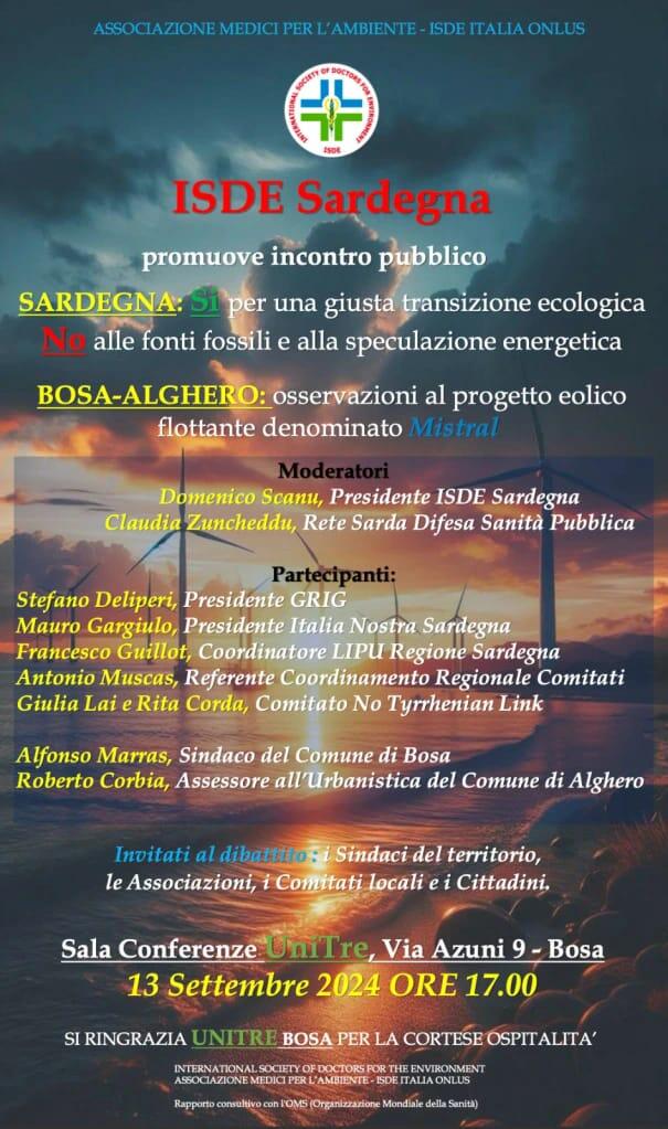 Locandina evento ISDE Sardegna a Bosa