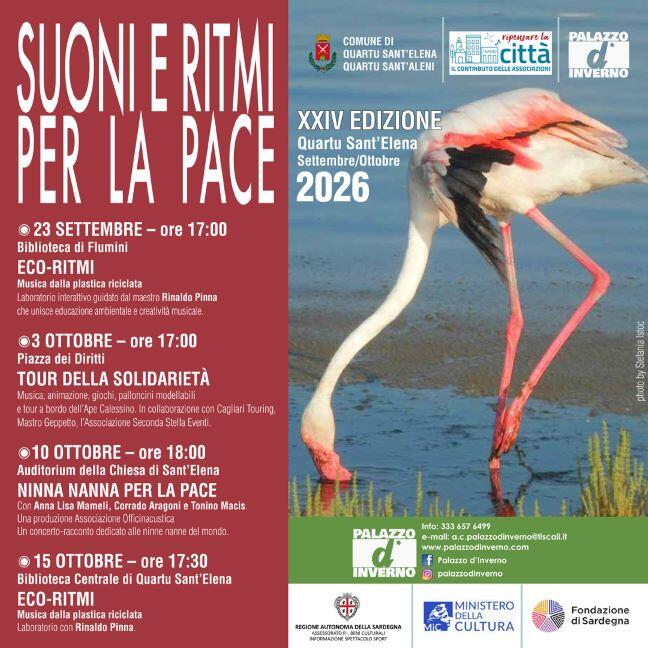 A Quartu Sant’Elena musica, giochi, animazione e laboratori green con la rassegna “Suoni e Ritmi per la Pace” firmata da Palazzo d’Inverno